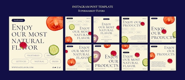 Free PSD realistic supermarket instagram post