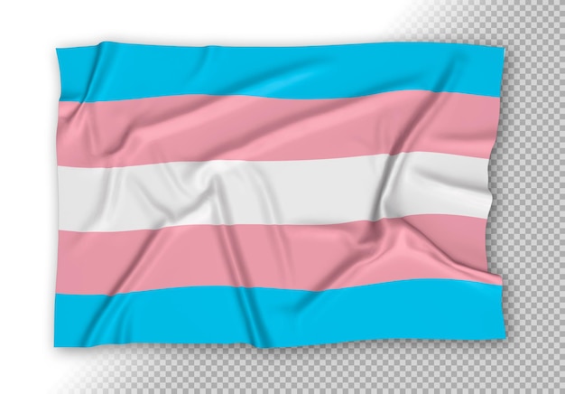 Free PSD realistic transexual pride flag