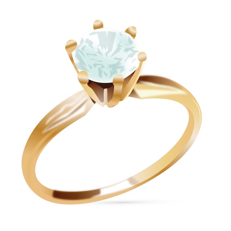 Free PSD realistic wedding ring illustration isolated