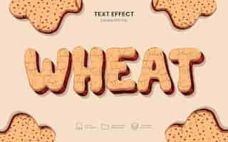 Free PSD realistic wheat cookies text effect