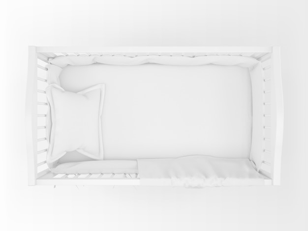 Free PSD realistic white cradle isolated on white on top view