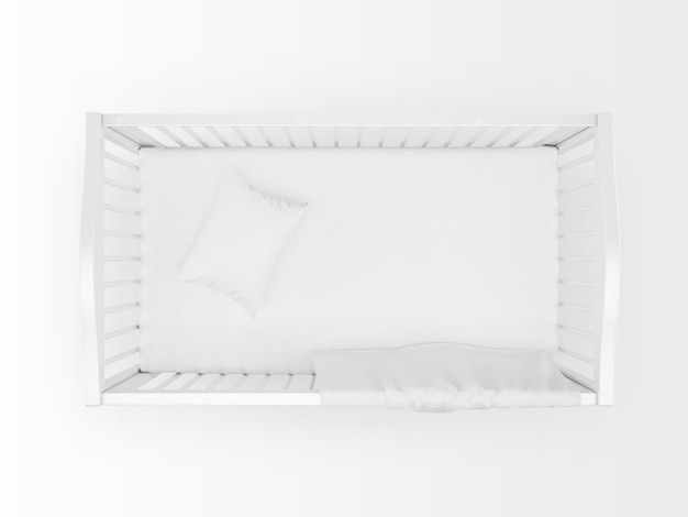 realistic white cradle isolated on white on top view