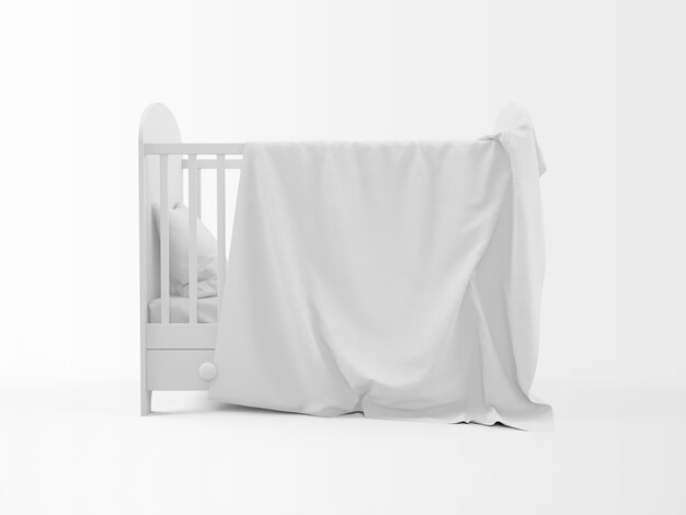 realistic white cradle isolated on white