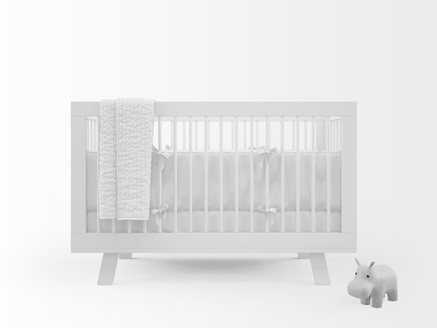 realistic white cradle isolated on white