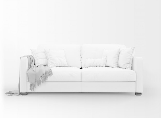 現実的な白いソファのモックアップ