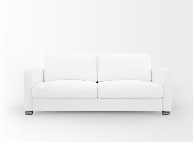 Free PSD realistic white sofa mockup