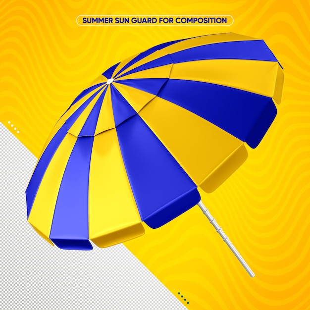 Realistic yellow and blue sunshade