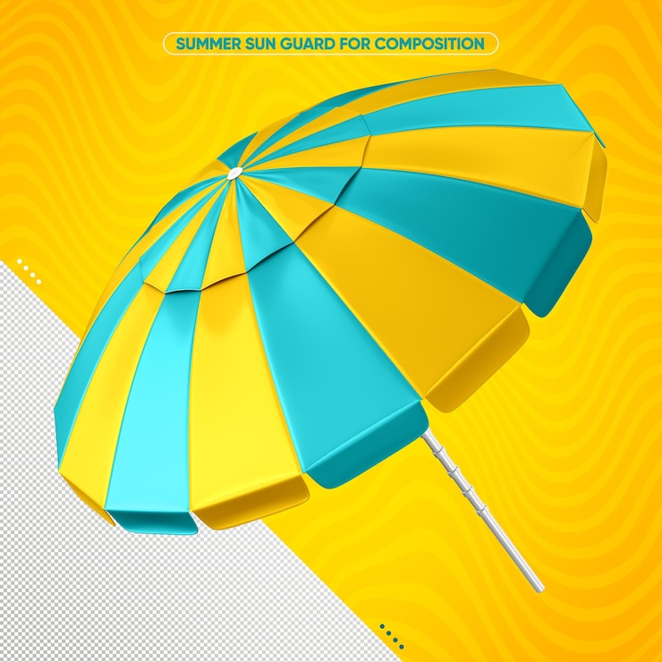 Free PSD realistic yellow and light blue sunshade