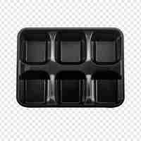 Free PSD a rear view of an isolated black silicone ice cube tray isolated on transparent background