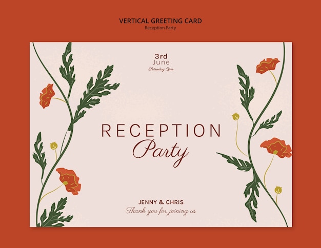 Free PSD reception party template design