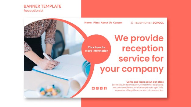 Receptionist concept banner template