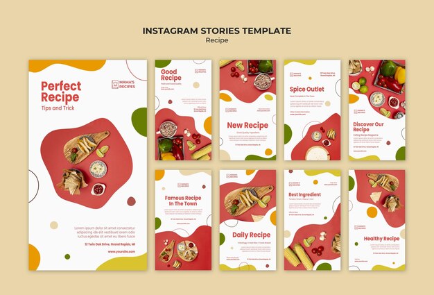 recipes ad instagram stories template