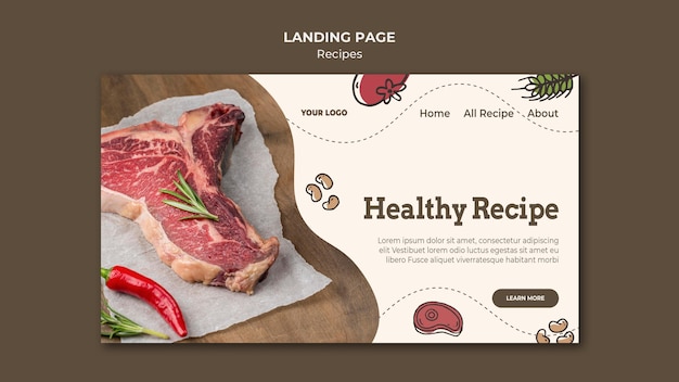 Free PSD recipes landing page