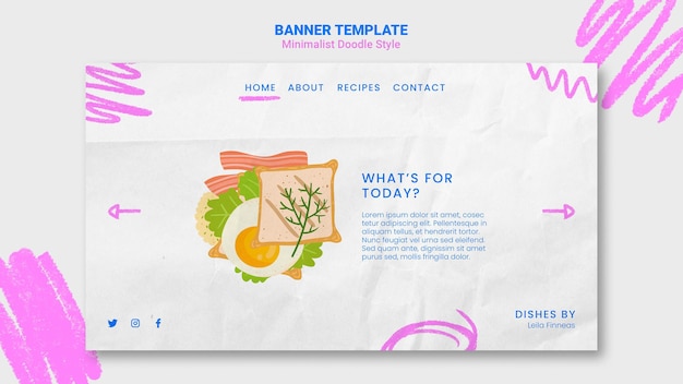 Recipes website banner template