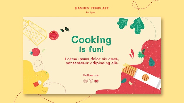 Free PSD recipes website banner template