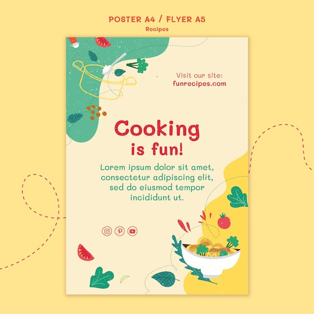 Free PSD recipes website poster template