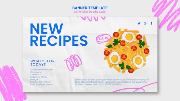 PSD gratuito banner modello di sito web di ricette