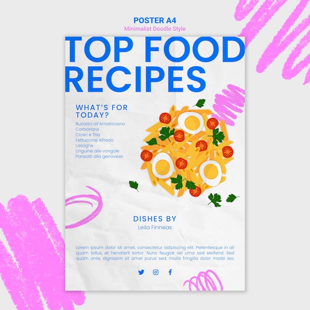 Recipes website template poster