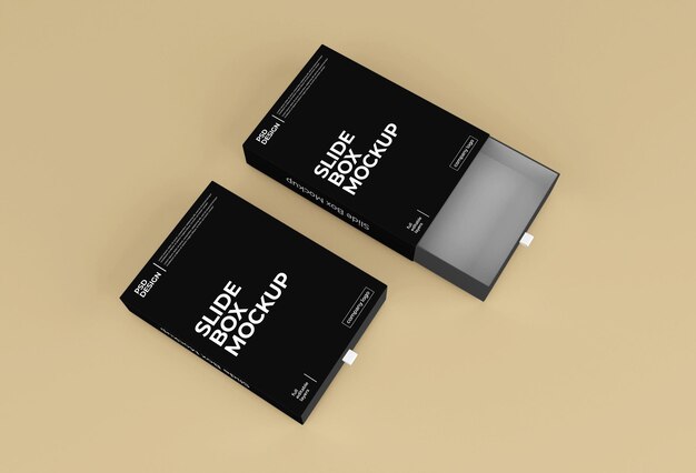 Premium PSD | Rectangle paper slide box packaging mockup