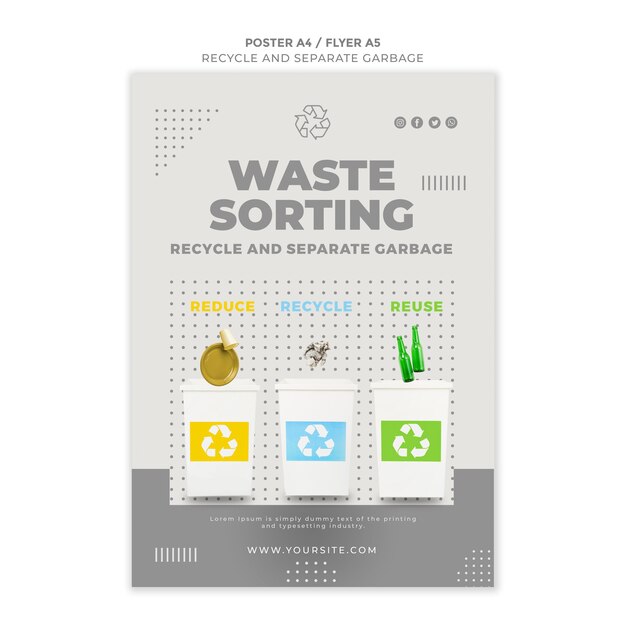 Free PSD recycle concept poster template design