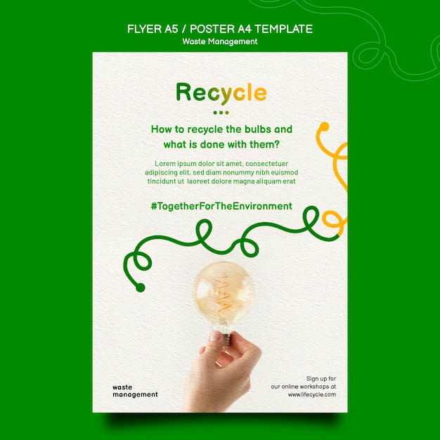 무료 PSD 재활용 개념 포스터 템플릿