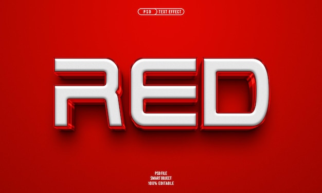 Red 3d editable text effect