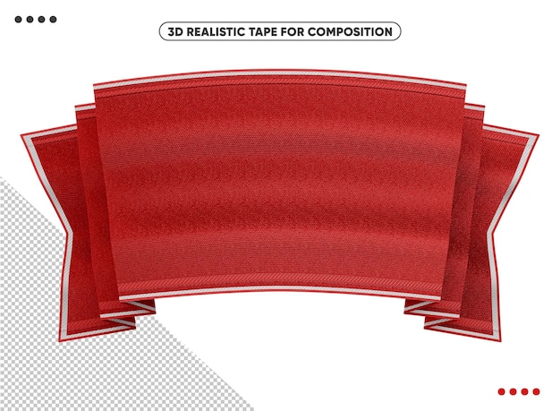 Red 3d realistic ribbon