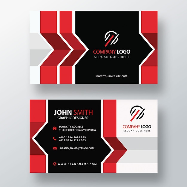 Free PSD red abstract business card