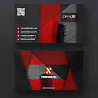 Free PSD red and black business card