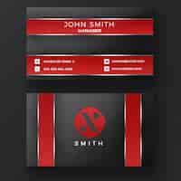 Free PSD red and black business card