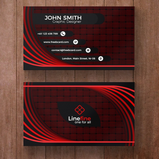 Free PSD red and black corporate business card