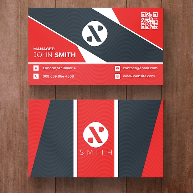 Free PSD red and black corporate business card