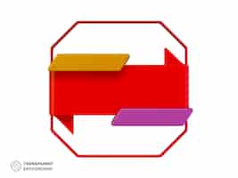 Бесплатный PSD Красная пустая иконка ленты ценника изолированная 3d иллюстрация рендеринга