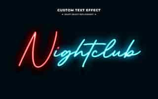 Free PSD red and blue neon text effect