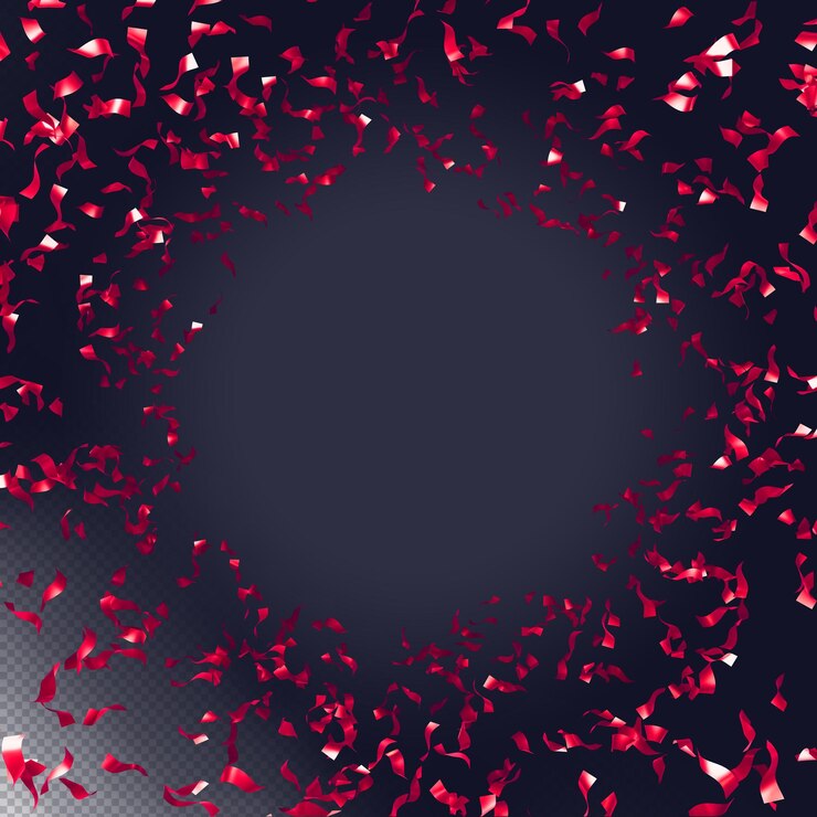 Free PSD red confetti for decorations isolated 3d render