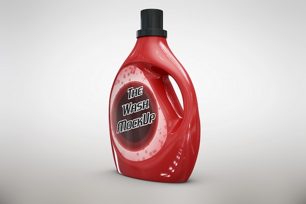 Red detergent packaging mock up – Free PSD download