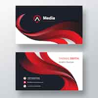 Free PSD red elegant business card