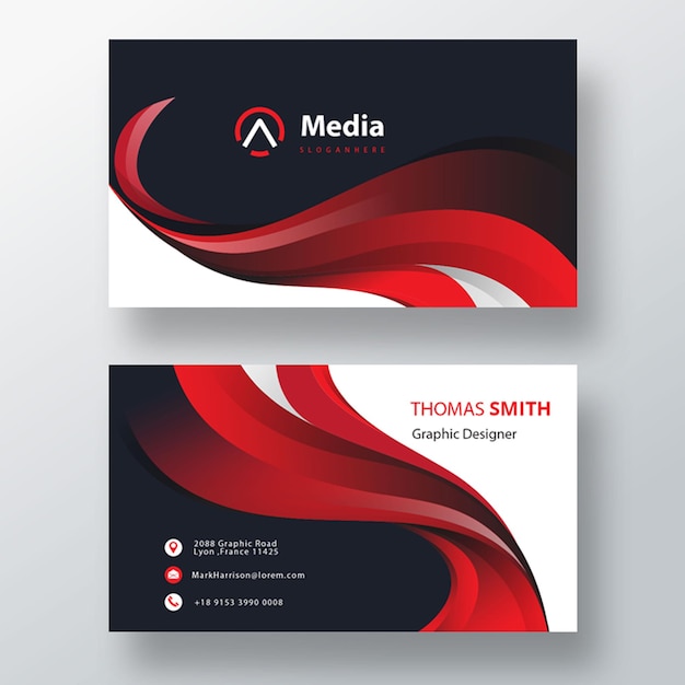 red elegant business card