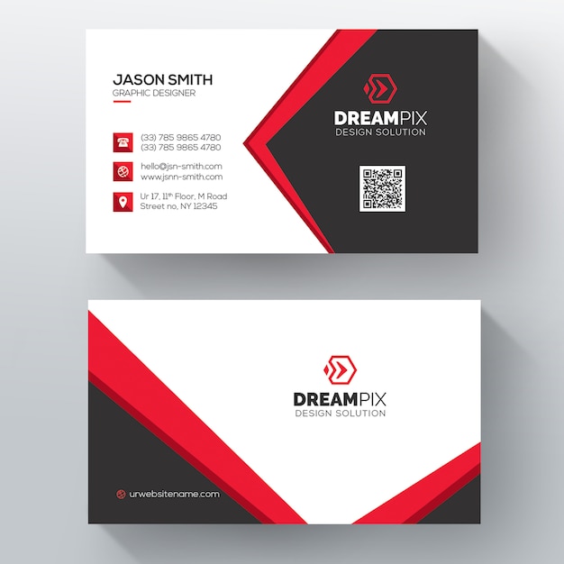 red elegant corporate card