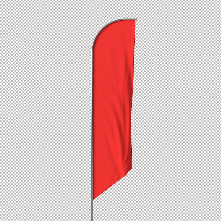 免費 PSD red flag on transparent background