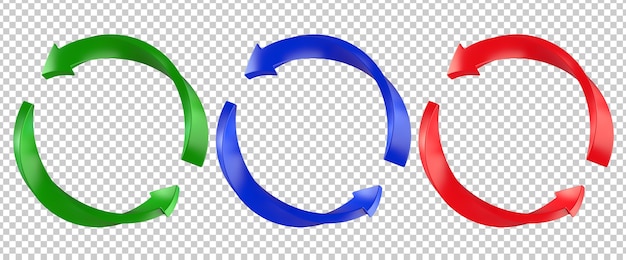 Red, green, blue twist refresh arrow page symbol