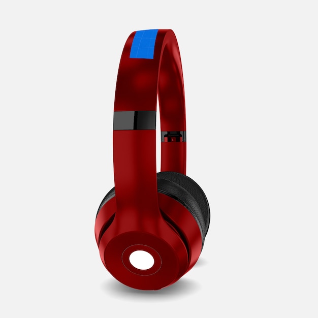 Red headphone mockup