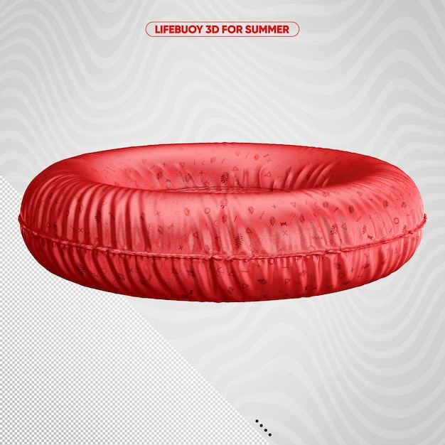 Free PSD red lifebuoy for summer