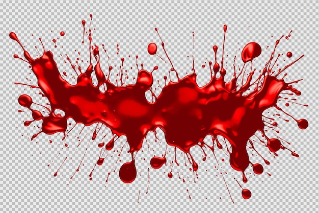 Red paint splash isolated on transparent background