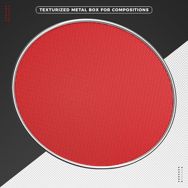 Free PSD red realistic metal round box for composition