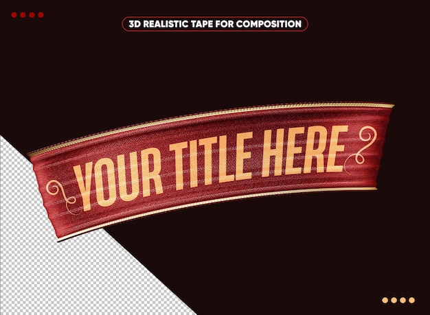 Free PSD red realistic ribbon your title here