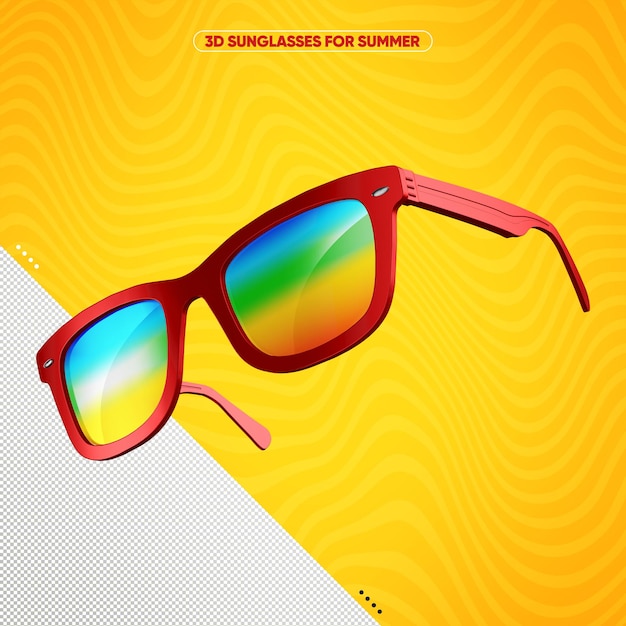Red sunglasses with colored lens