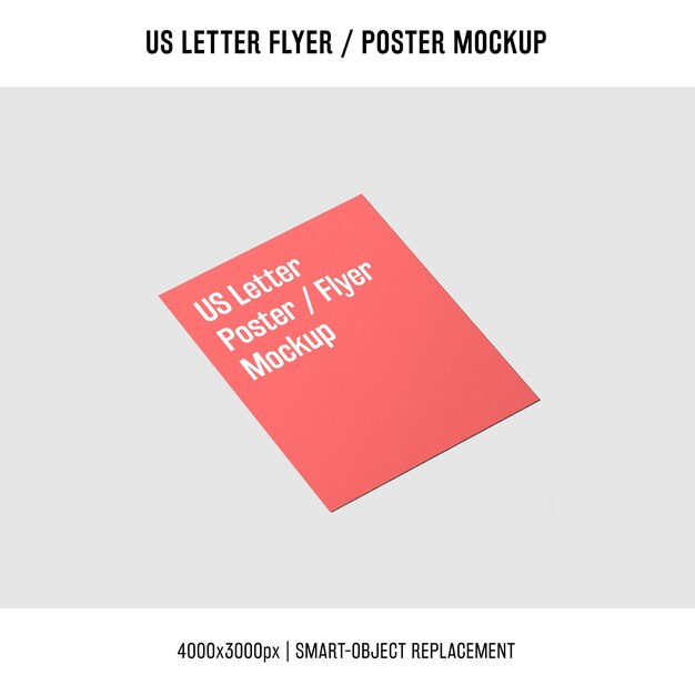 red us letter flyer or poster mockup