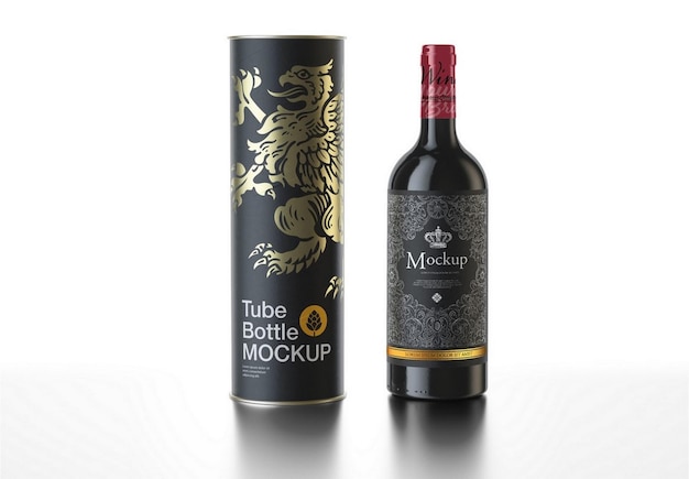 Download Premium Psd Amber Wine Bottle Mockup Design