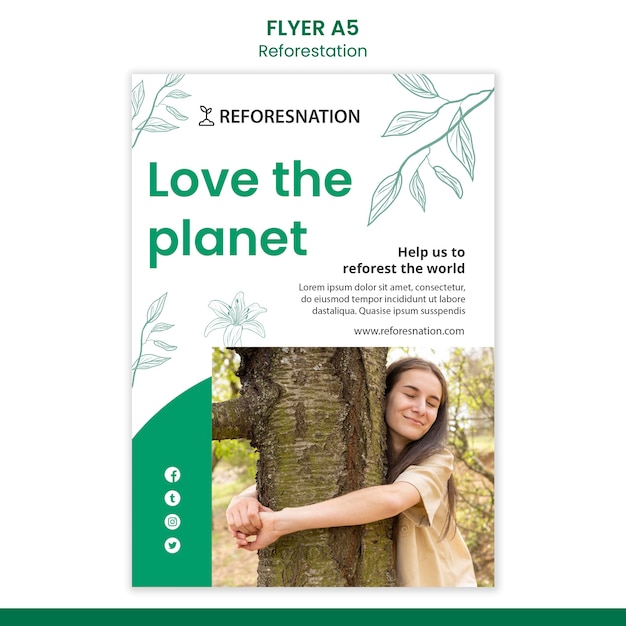 Reforestation ad template flyer